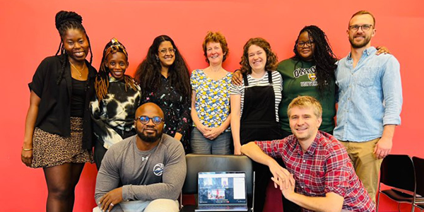 A group of PhD students and researchers working on a manifesto for African-led conservation research as part of the Interdisciplinary Conservation Network conference.